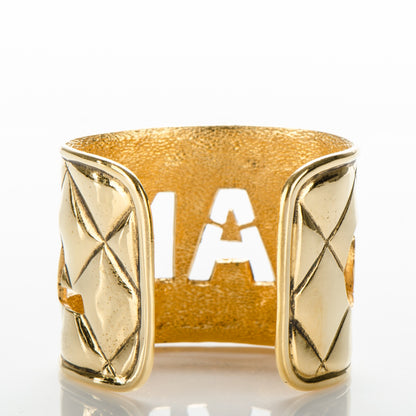 Chanel Quilted Cut Out Cuff Gold 5 of 10