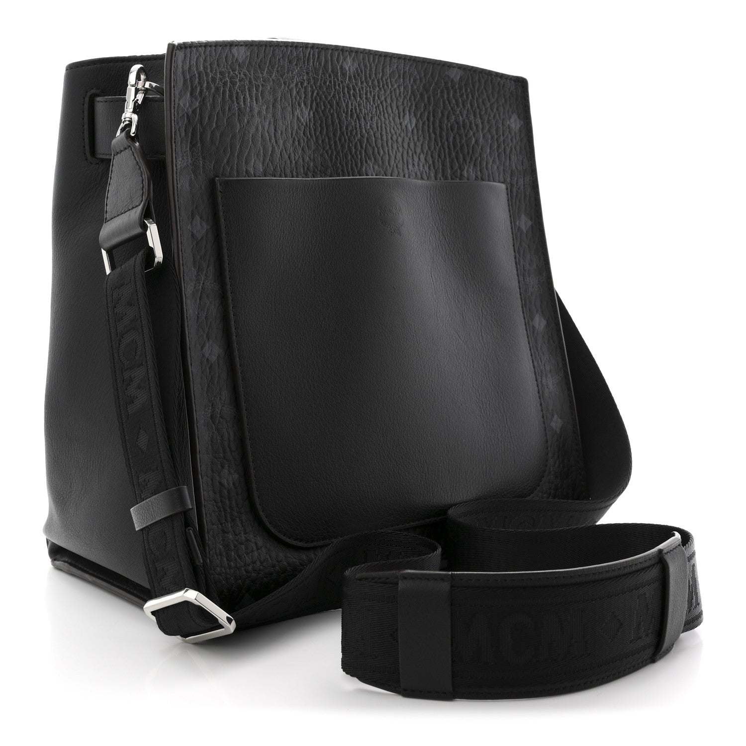 MCM Visetos Calfskin Essential Bucket Bag Black 3 of 10