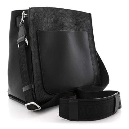 MCM Visetos Calfskin Essential Bucket Bag Black 3 of 10