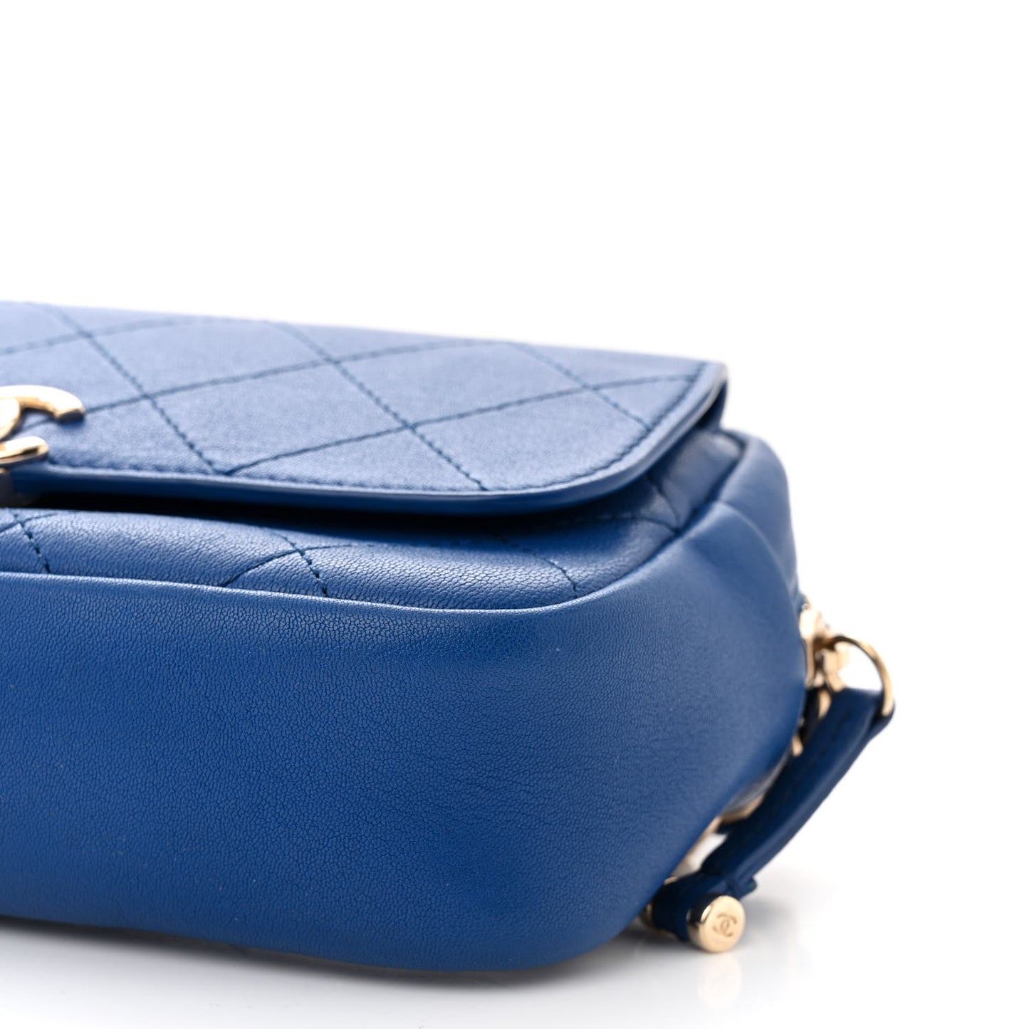 Calfskin Casual Trip Waist Bag Blue