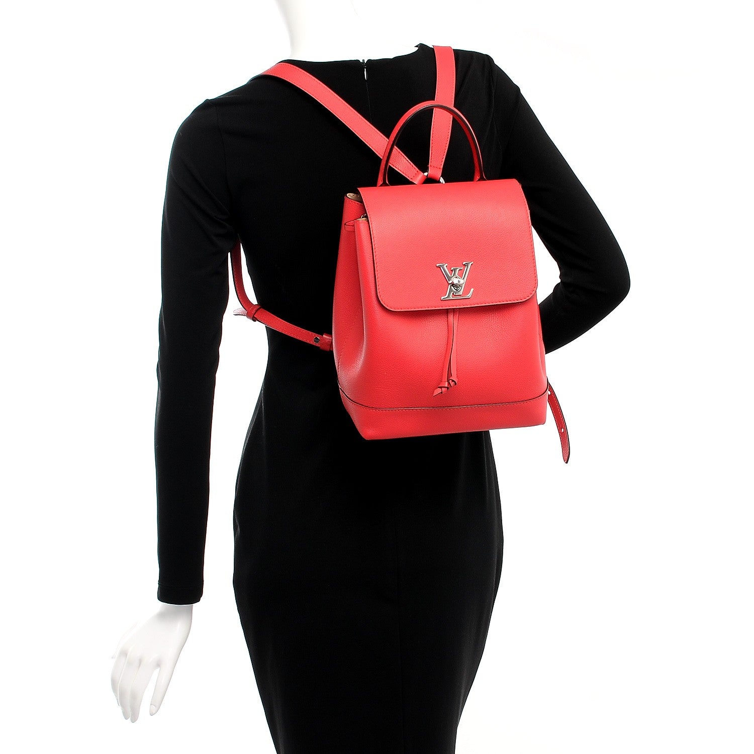Louis Vuitton Soft Calfskin Lockme Backpack Rubis 2 of 16