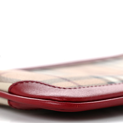 Burberry Haymarket Check Small Peyton Crossbody Clutch Bag Military Red 9 of 10