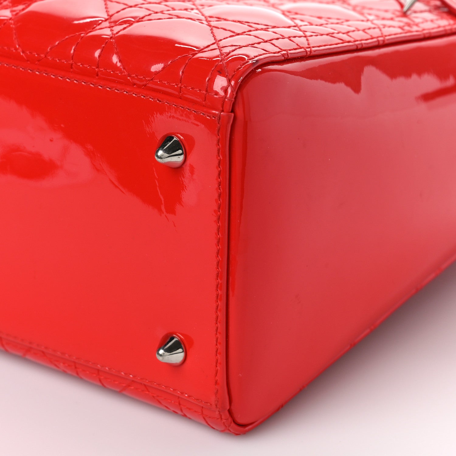 Christian Dior Patent Cannage Medium Lady Dior Red 9 of 12
