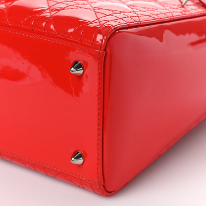 Christian Dior Patent Cannage Medium Lady Dior Red 9 of 12