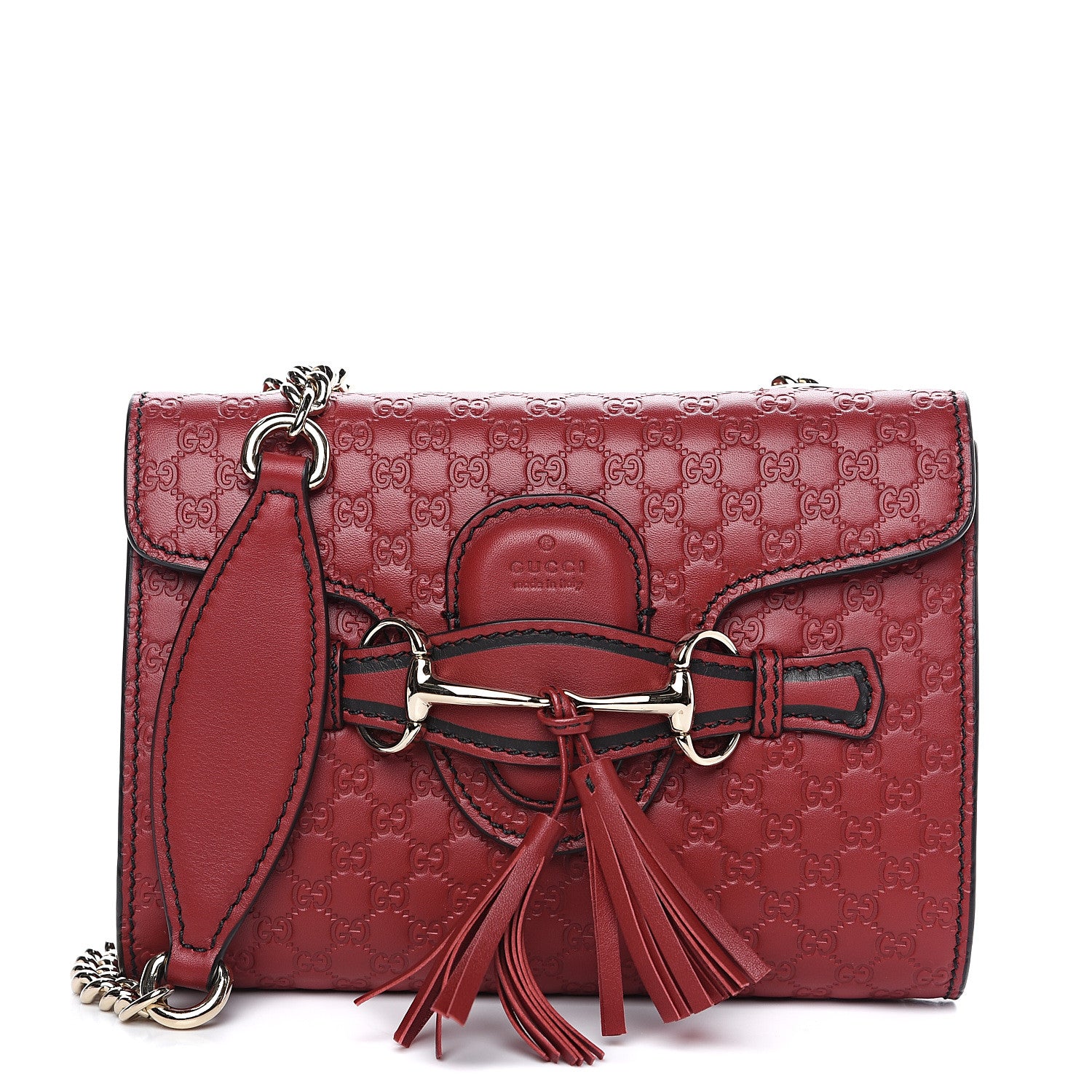 Gucci Soft Microguccissima Mini Emily Chain Shoulder Bag Rosso 1 of 10