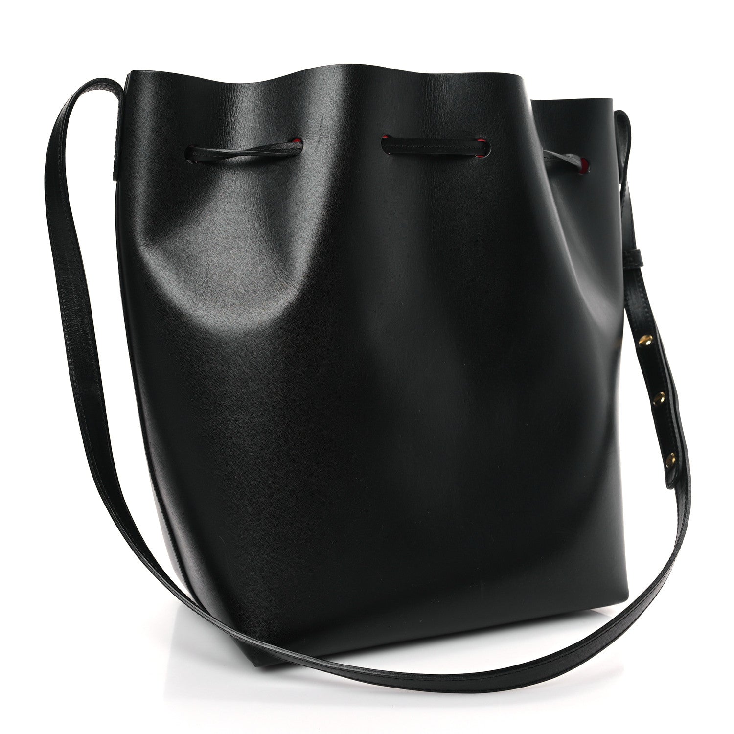 Mansur Gavriel Vegetable Tanned Calfskin Bucket Bag Black Flamma 3 of 8