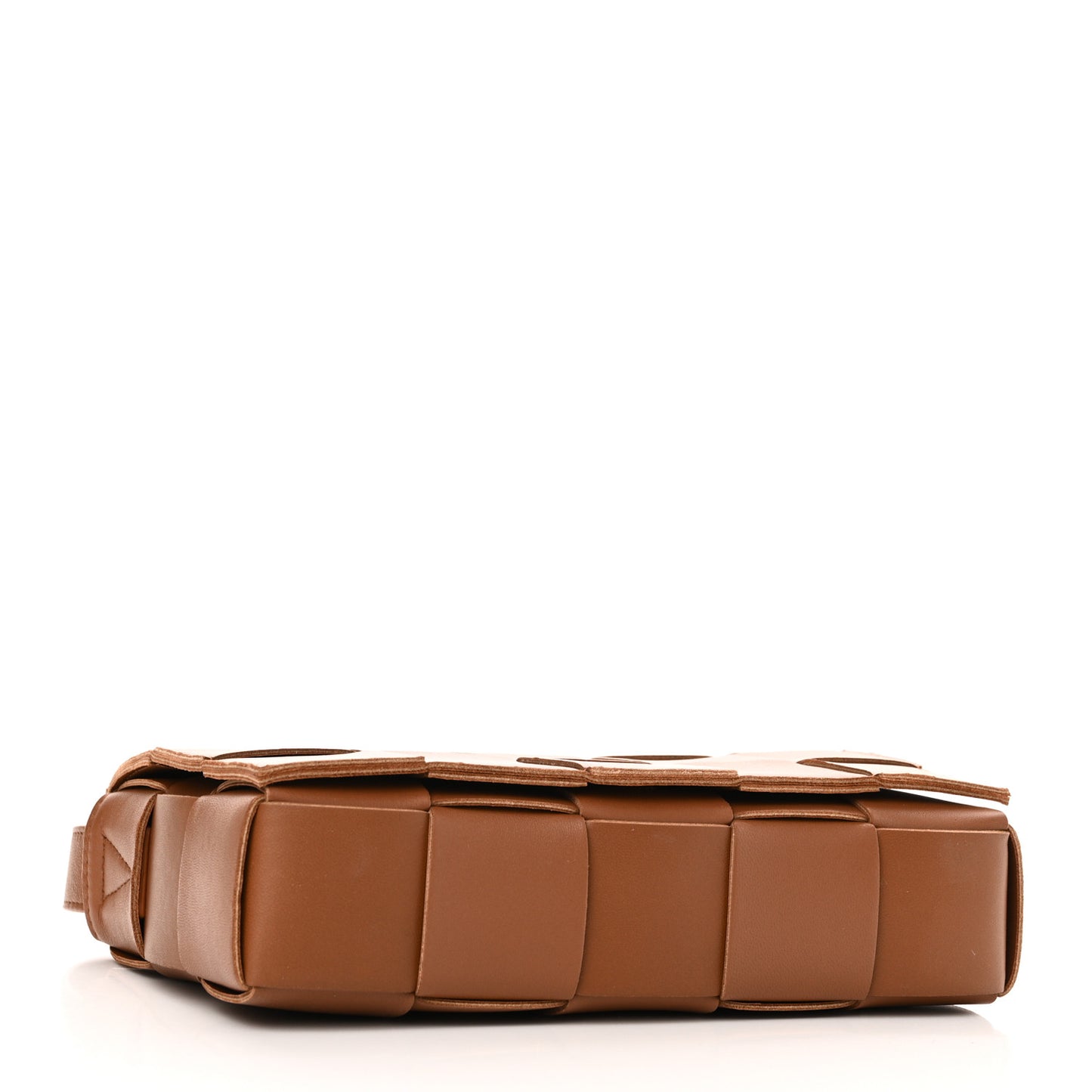 Lambskin Maxi Intrecciato Cassette Crossbody Bag Caramel
