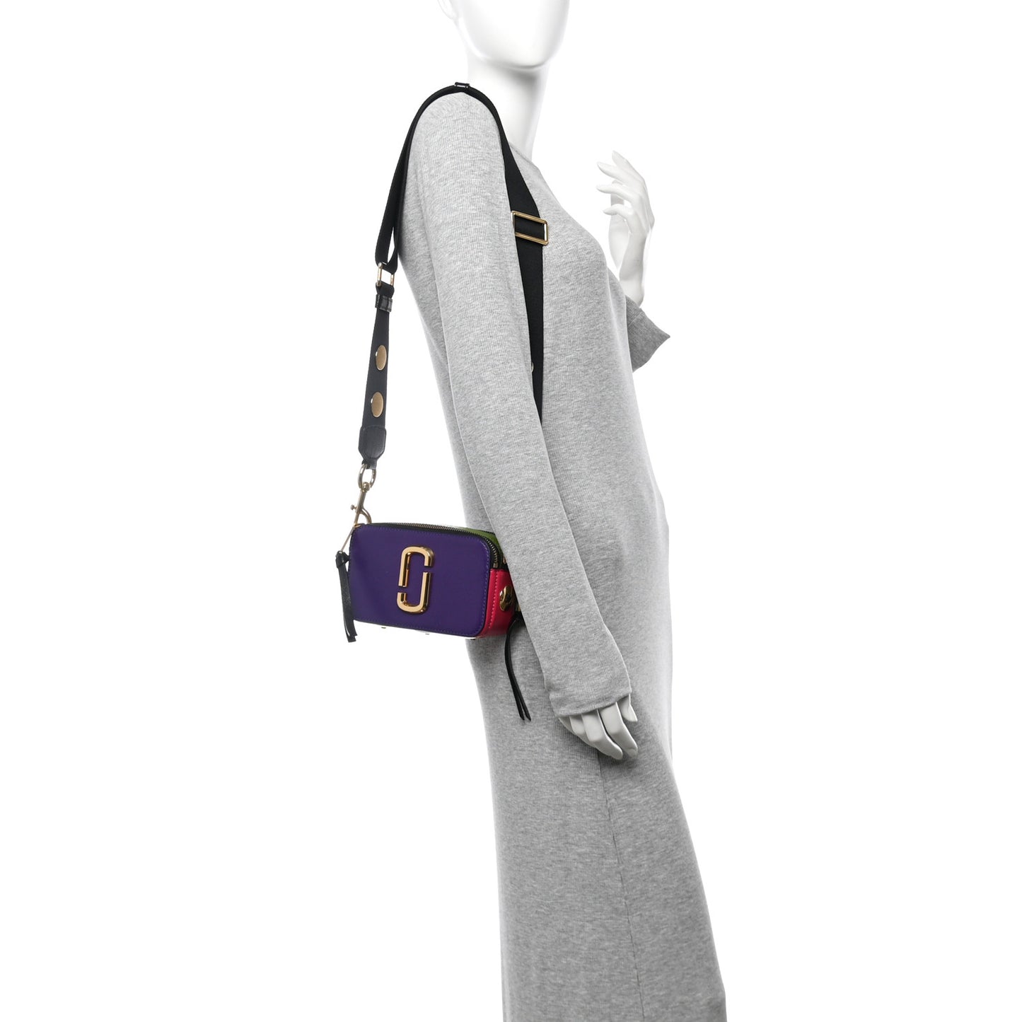 Saffino Small Stud Snapshot Camera Bag Violet Multicolor