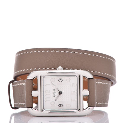 Hermes Stainless Steel Swift 23mm Cape Cod Double Tour Quartz Watch Etoupe 3 of 11