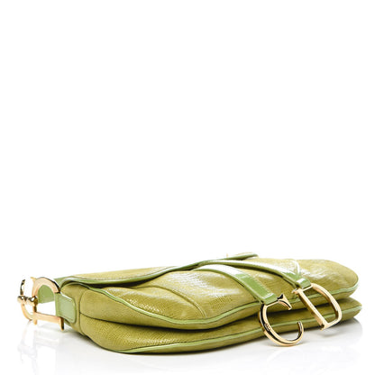 Christian Dior Lizard Double Saddle Bag Green 4 of 9