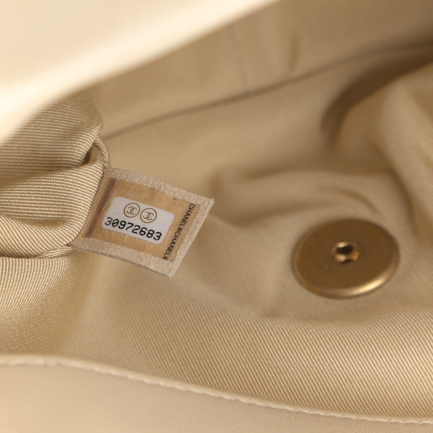 Lambskin Quilted Medium Chanel 19 Flap Light Beige