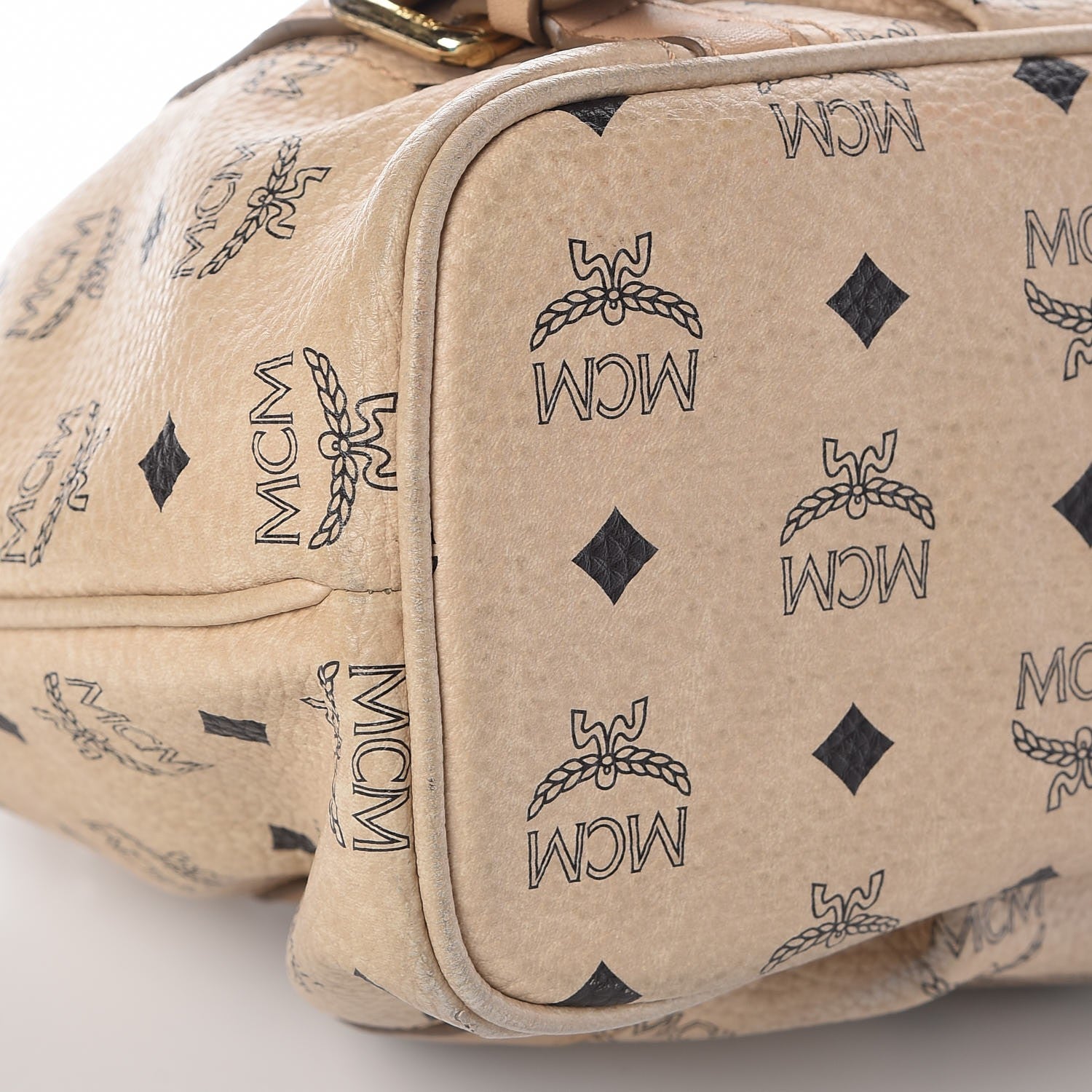MCM Visetos Medium Essentials Shopper Tote Beige 21 of 24