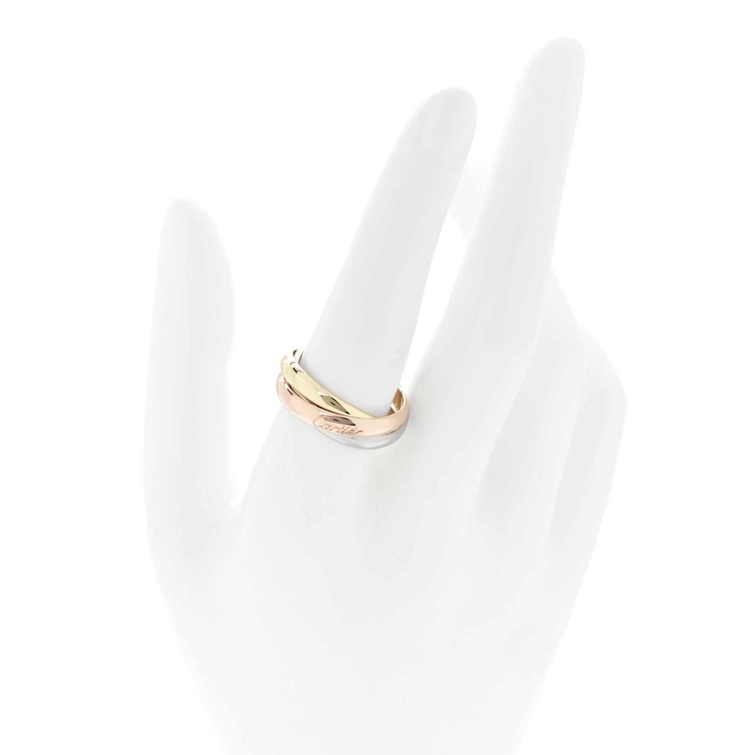 Cartier 18K Pink Yellow White Gold Classic Trinity Ring 57 8 2 of 4
