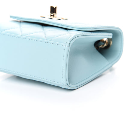 Chanel Lambskin Quilted Mini Trendy CC Chain Wallet Light Blue 9 of 11