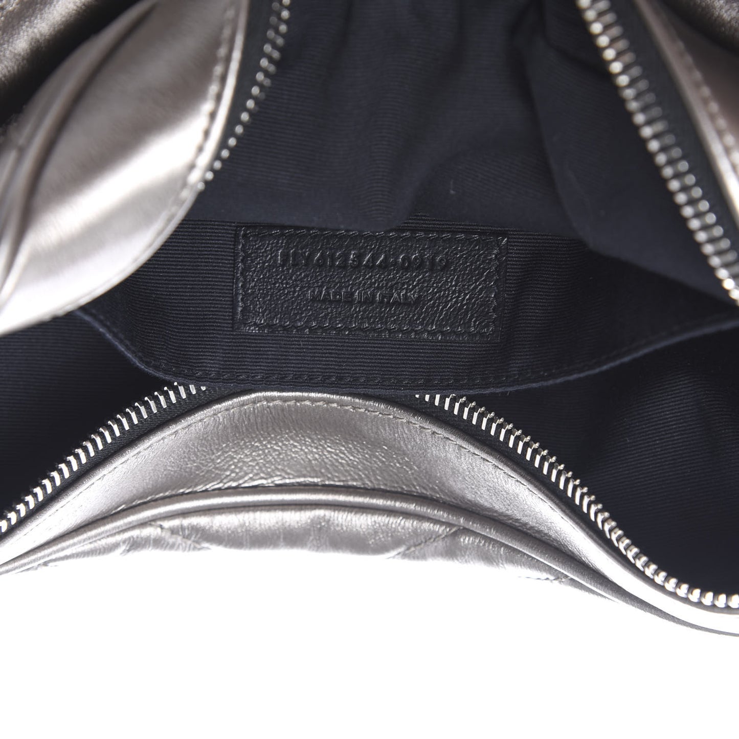 Metallic Calfskin Matelasse Monogram Lou Camera Bag Silver