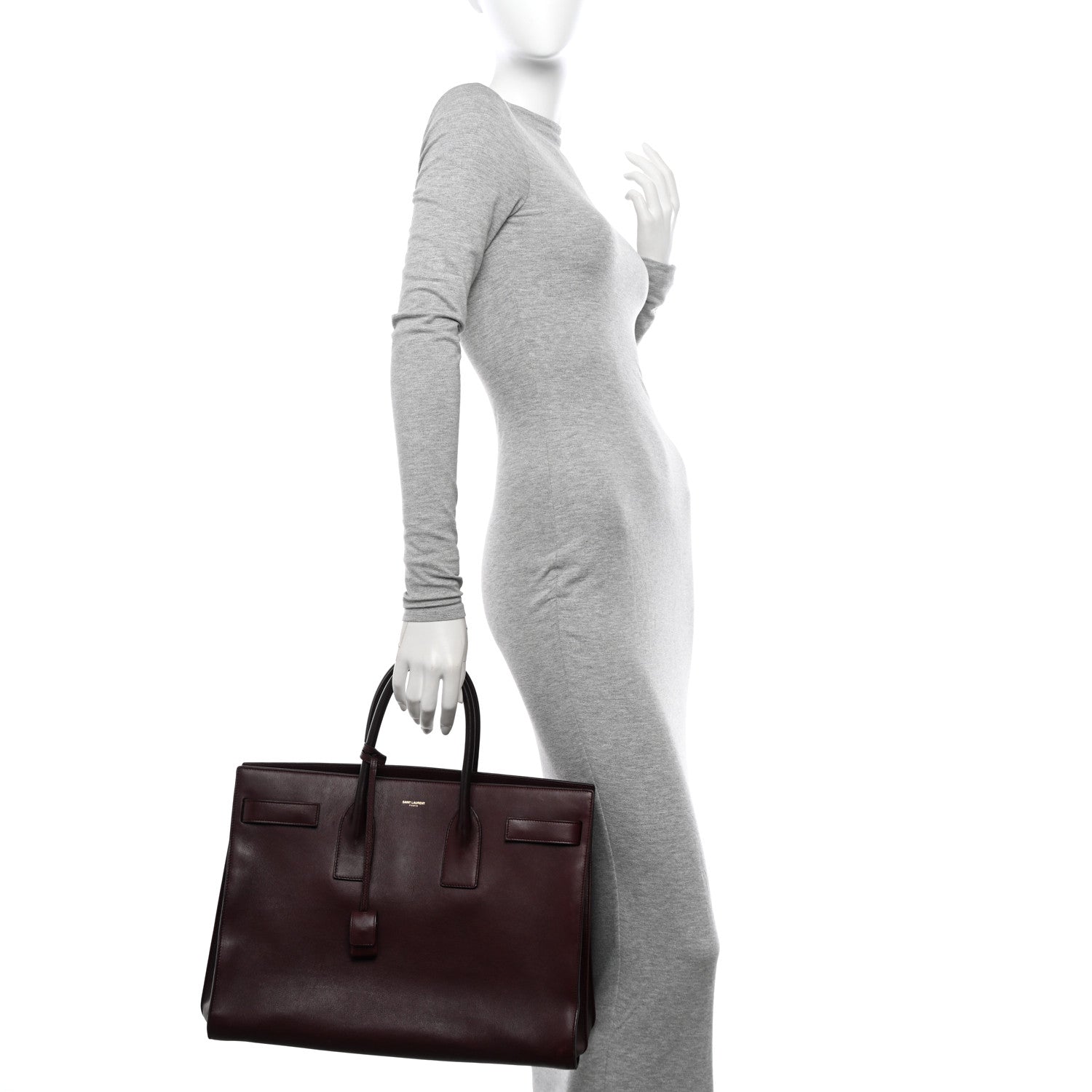 Saint Laurent Calfskin Large Sac De Jour Carryall Bordeaux 2 of 11