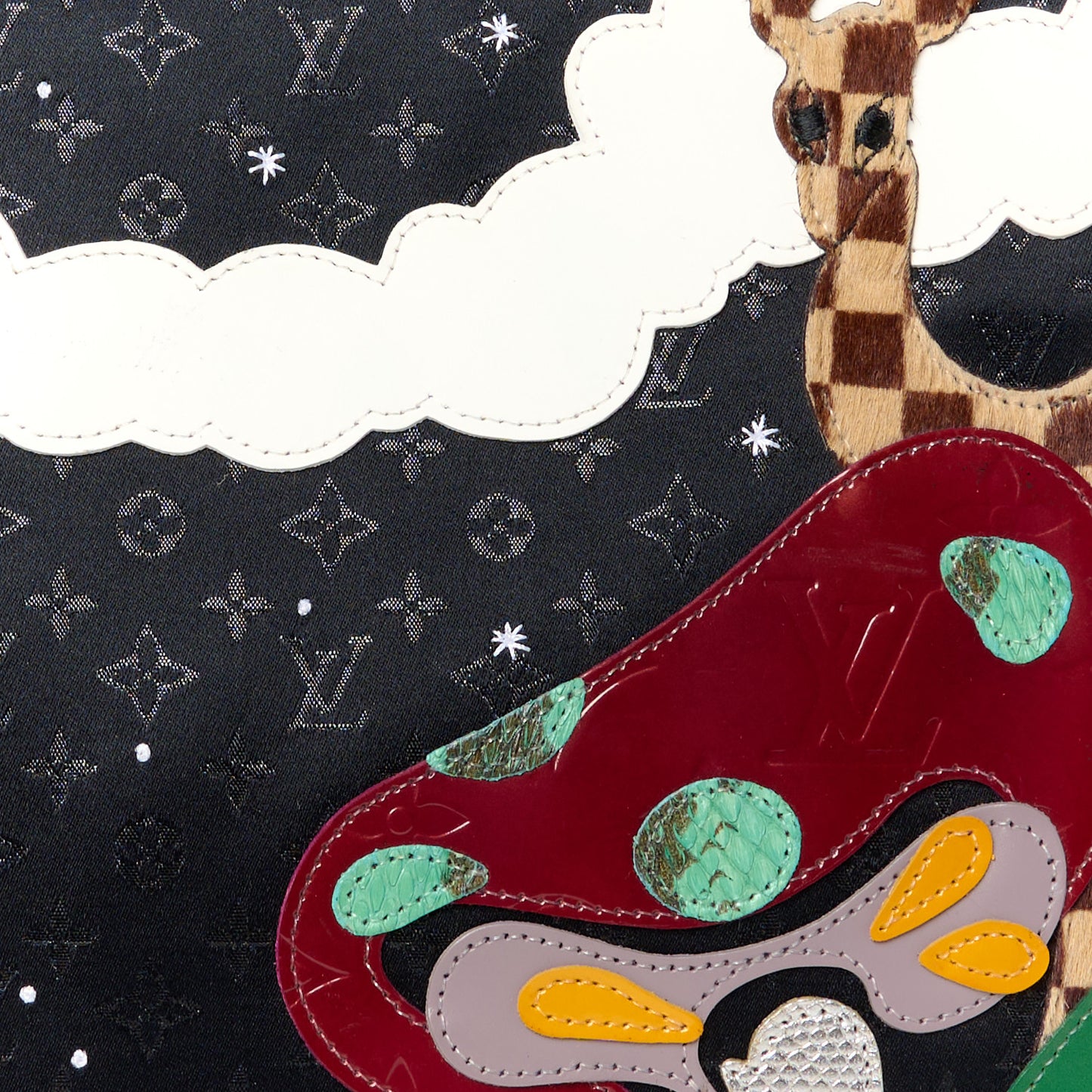 Satin Mini Monogram Conte De Fees Patchwork Musette Black