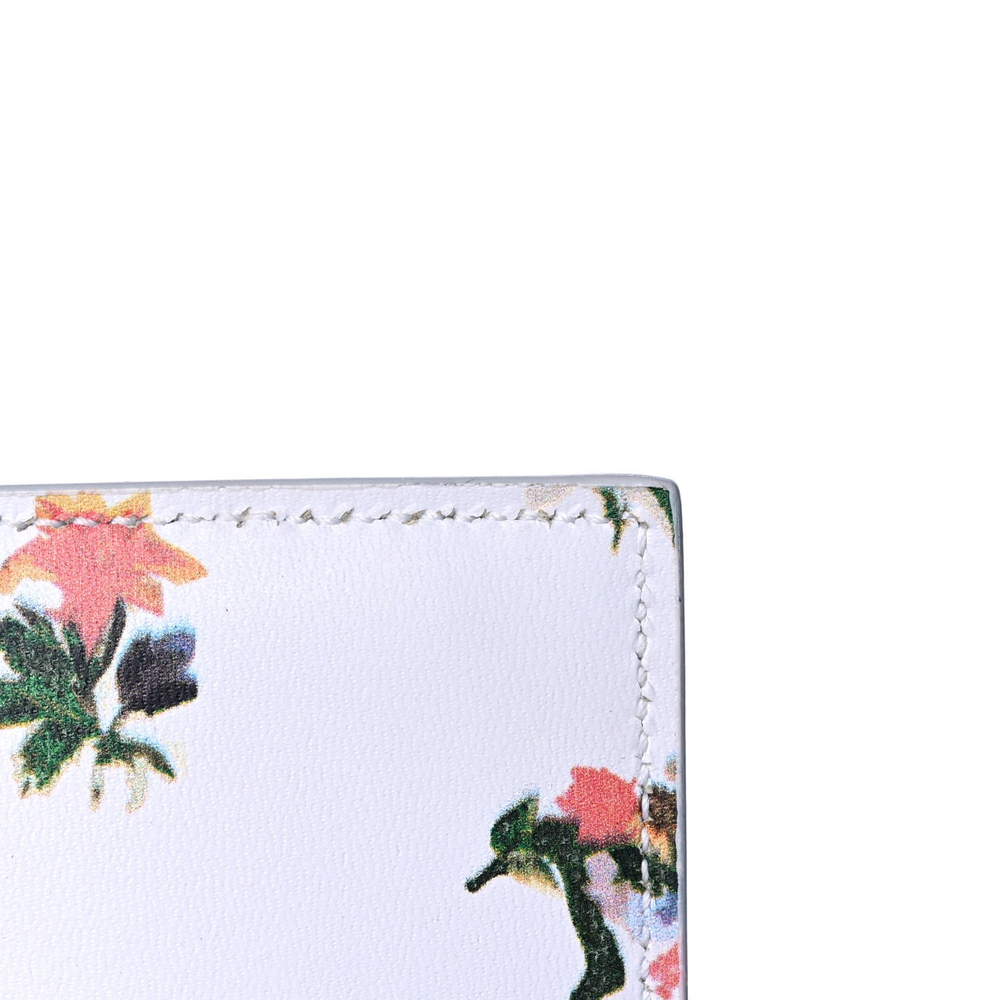 Calfskin Prairie Flower Printed Small Classic Monogram Kate Satchel White