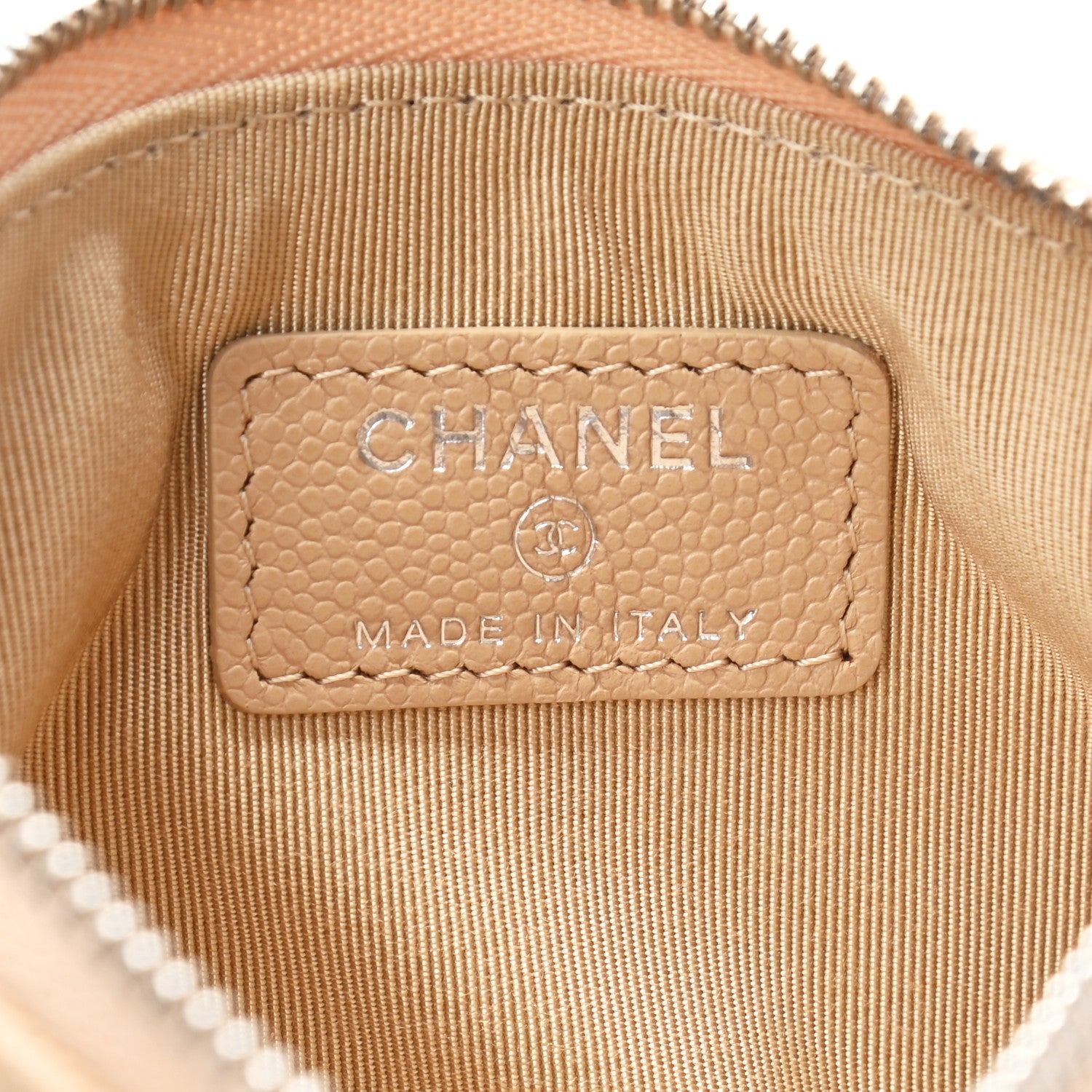 Chanel Caviar Quilted Small Cosmetic Case Beige 6 of 7