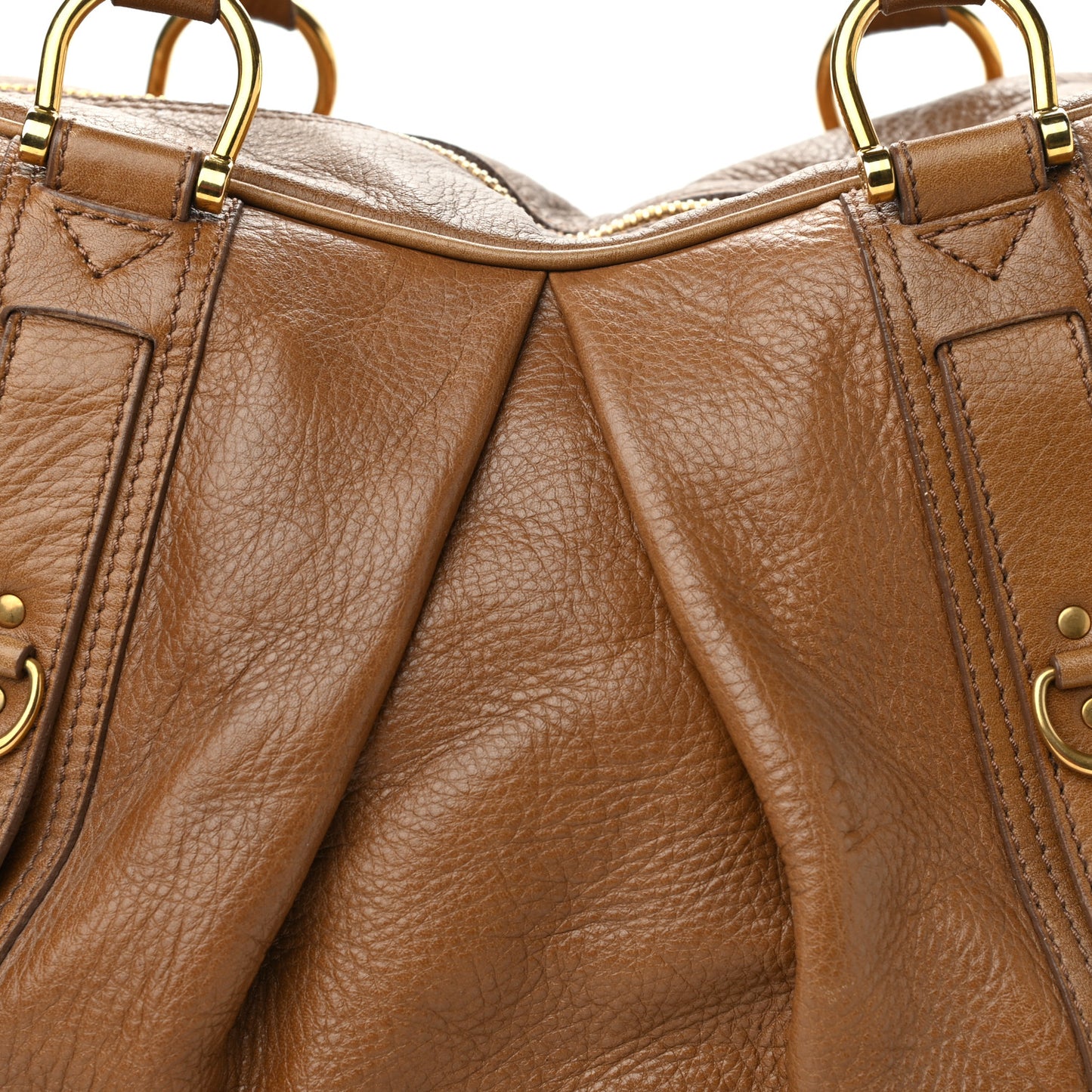 Pebbled Calfskin Small Ashbury Satchel Brown