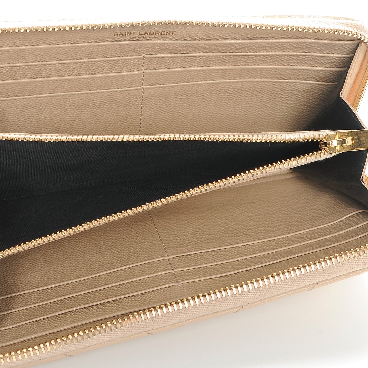 Grain De Poudre Matelasse Chevron Monogram Zip Around Wallet Nude Powder