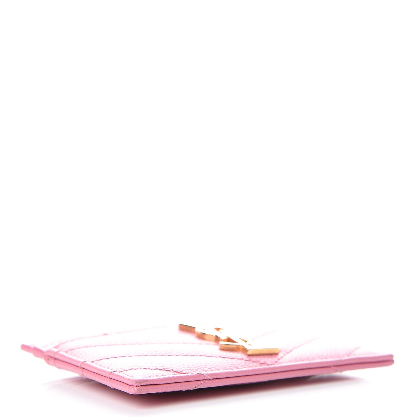 Grain De Poudre Matelasse Chevron Monogram Credit Card Case Indian Pink