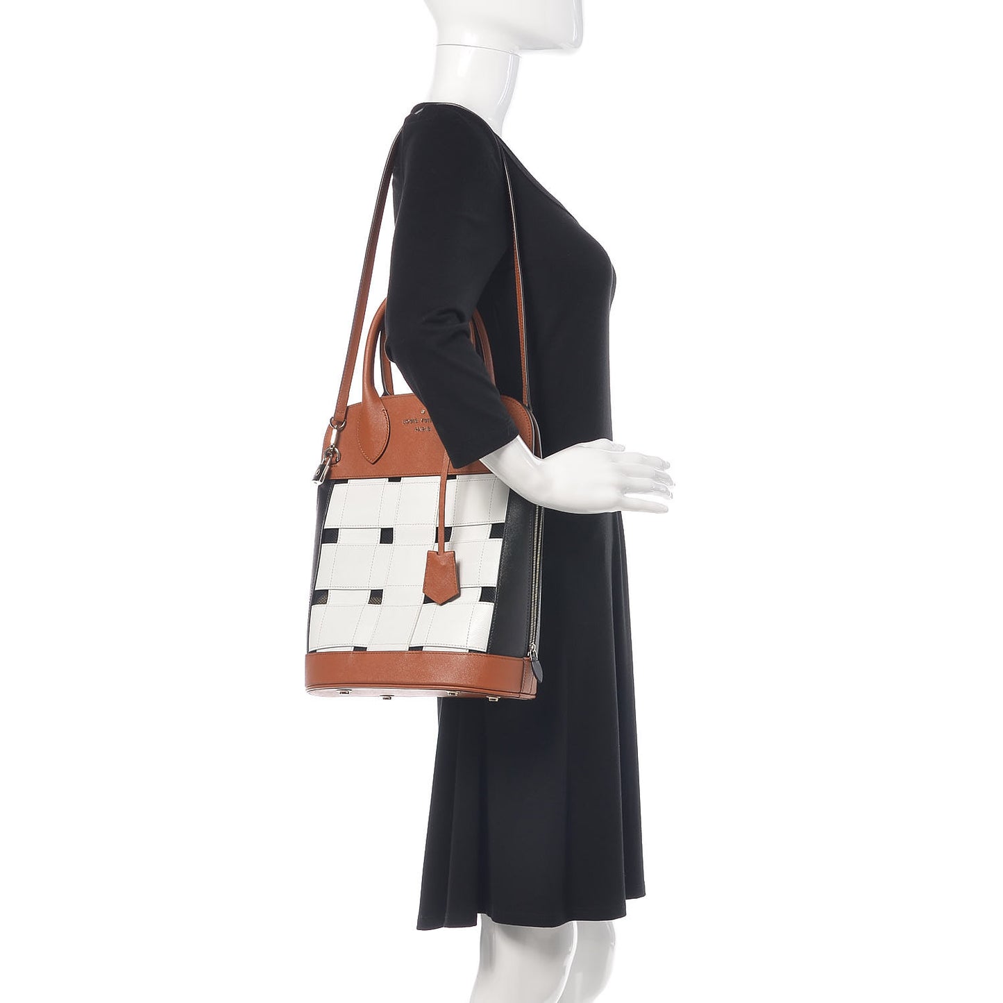 Calfskin Canvas Tressage Tote