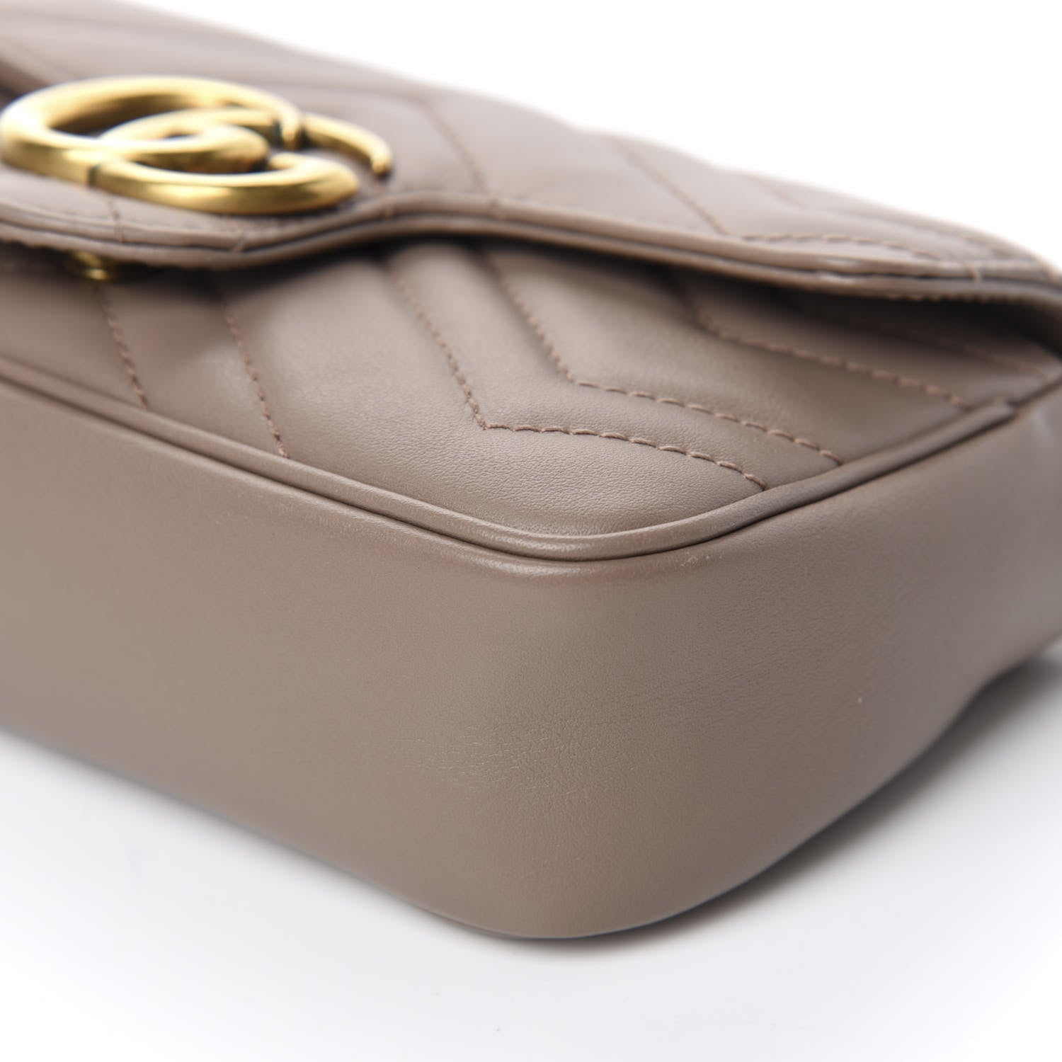 Gucci Calfskin Matelasse Super Mini GG Marmont Shoulder Bag Porcelain Rose 6 of 12