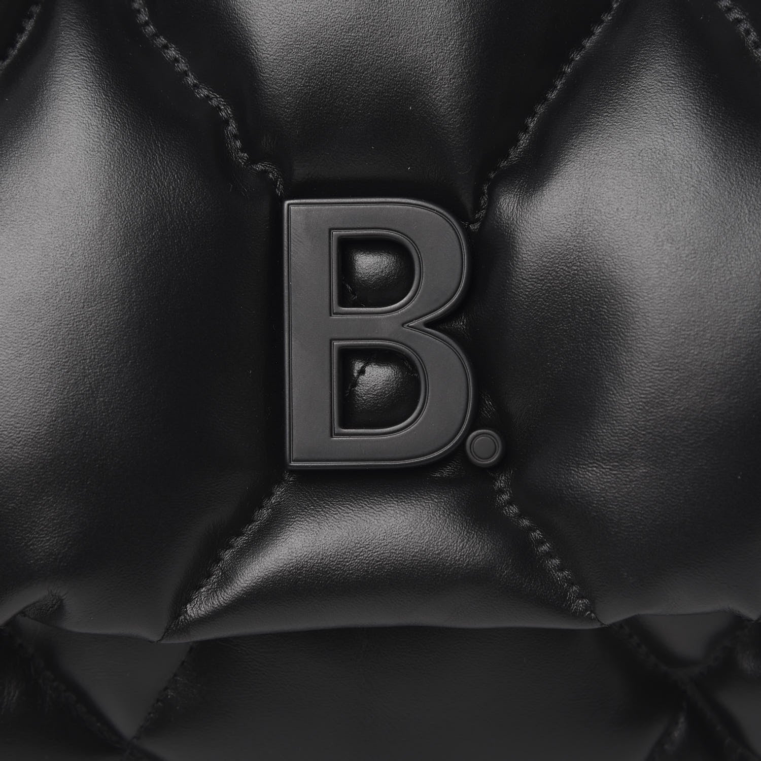 Balenciaga Nappa Calfskin Quilted Touch B Clutch Bag Black 9 of 10