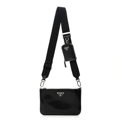Prada Spazzolato Pocket Pouch Shoulder Bag Black 1 of 12