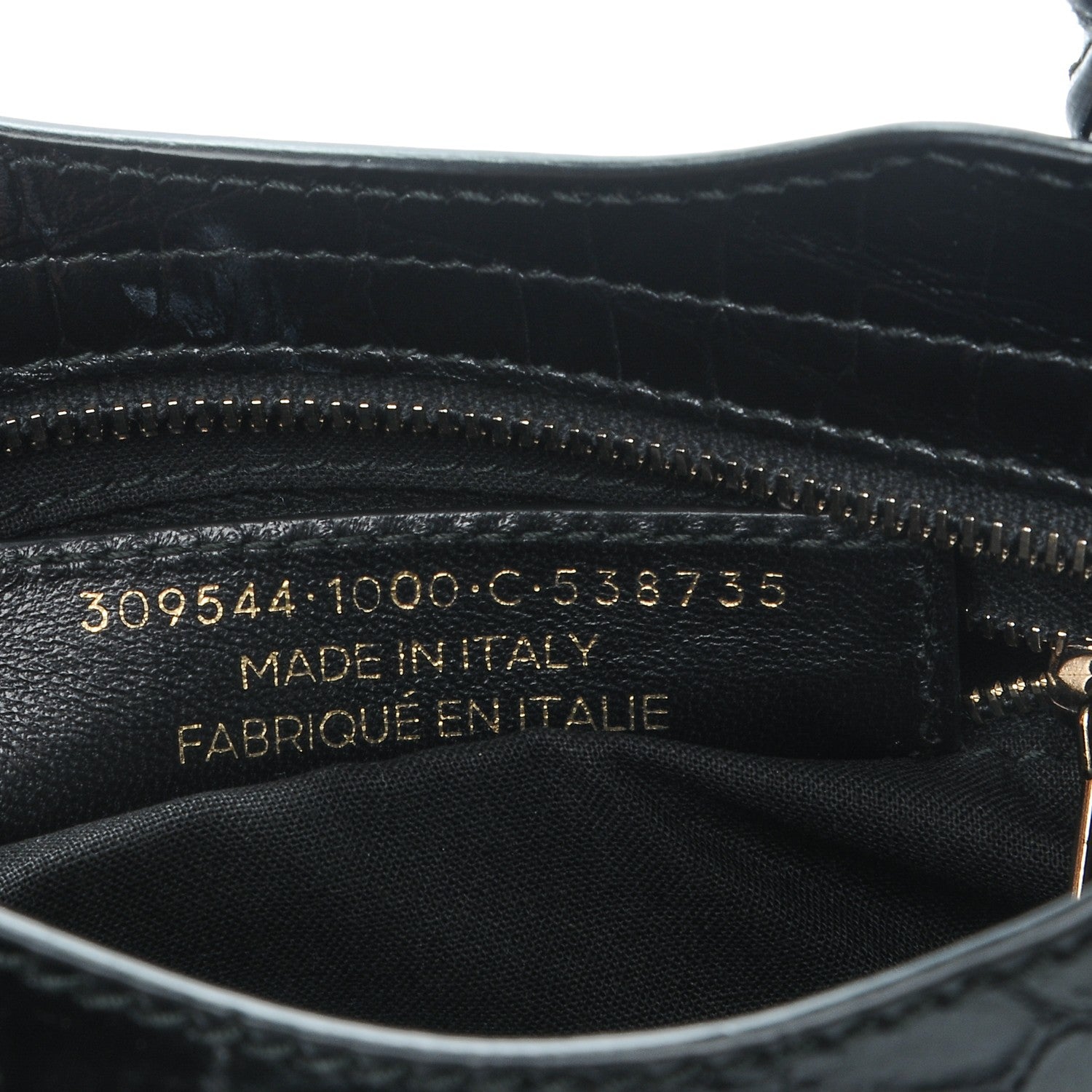 Balenciaga Calfskin Crocodile Embossed Giant 12 Gold Hardware Mini City Black 7 of 7