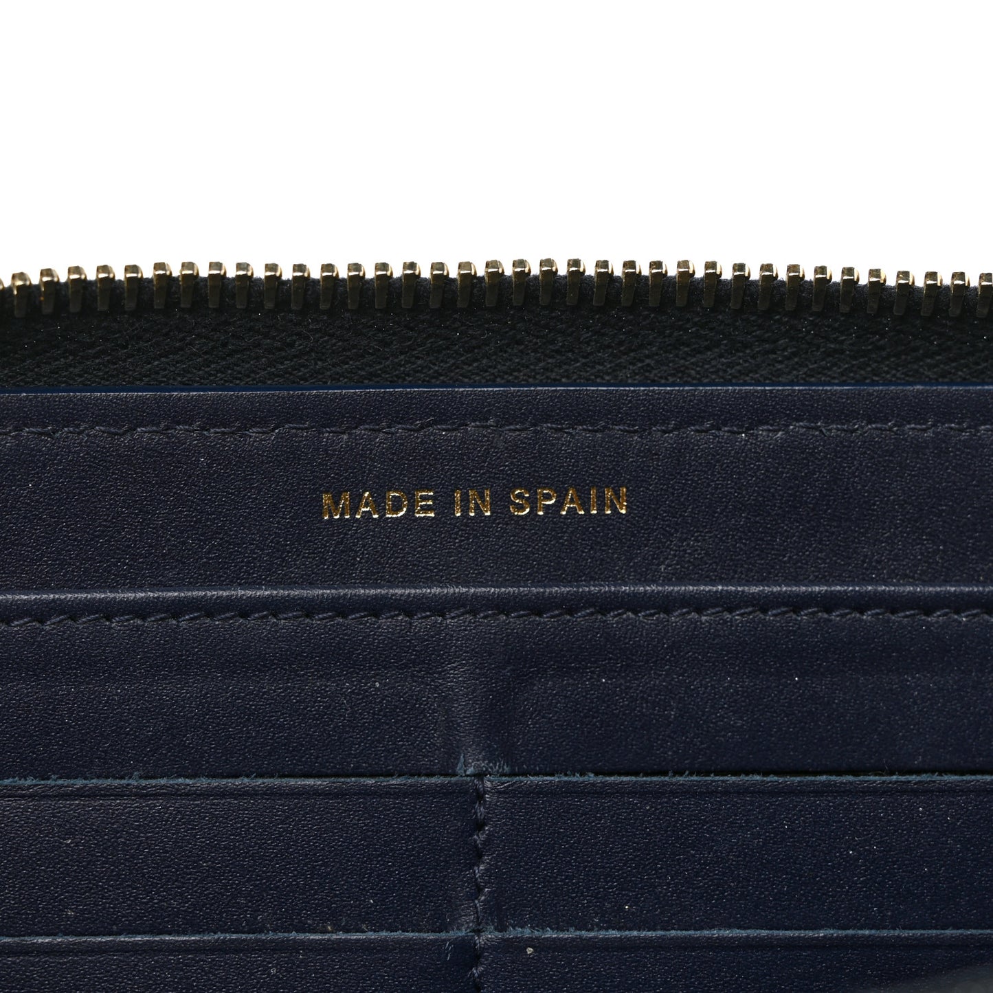 Caviar Quilted Large Gusset Zip Around Wallet Navy