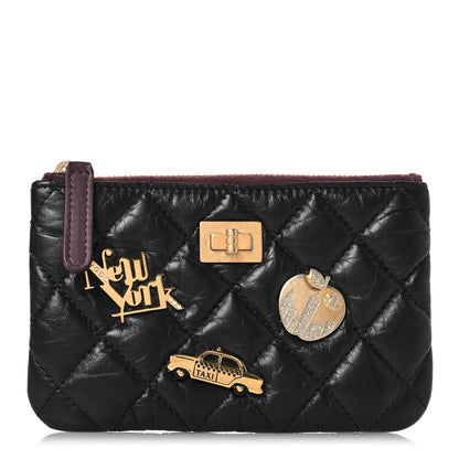 Chanel Aged Calfskin Quilted Small Lucky Charms Cosmetic Case Black 1 of 11