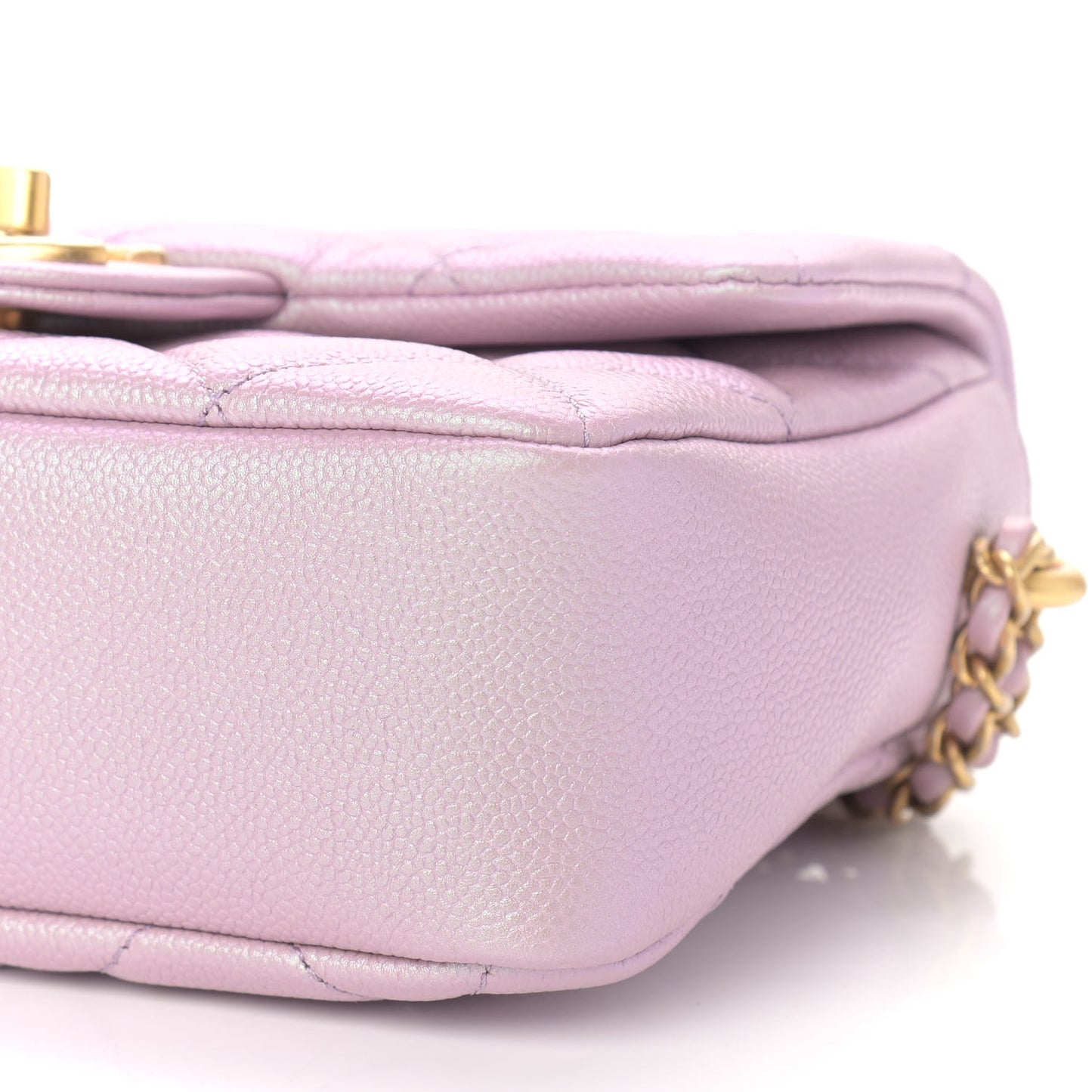 Iridescent Caviar Quilted Mini My Perfect Flap Pink