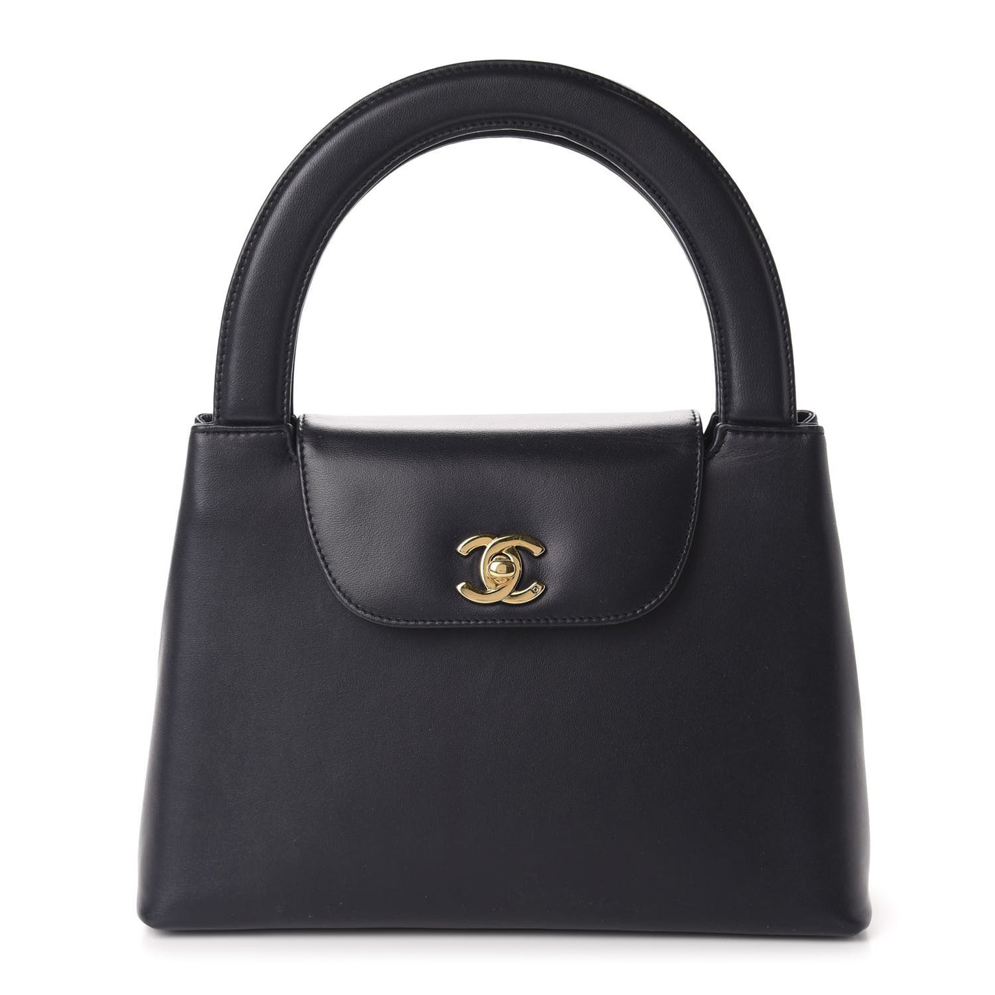 Lambskin Small Kelly Flap Bag Navy Blue