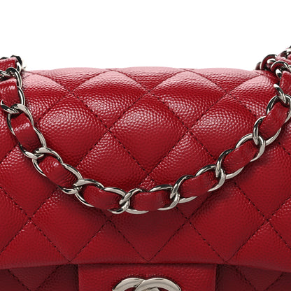 Chanel Caviar Quilted Mini Rectangular Flap Dark Red 8 of 11