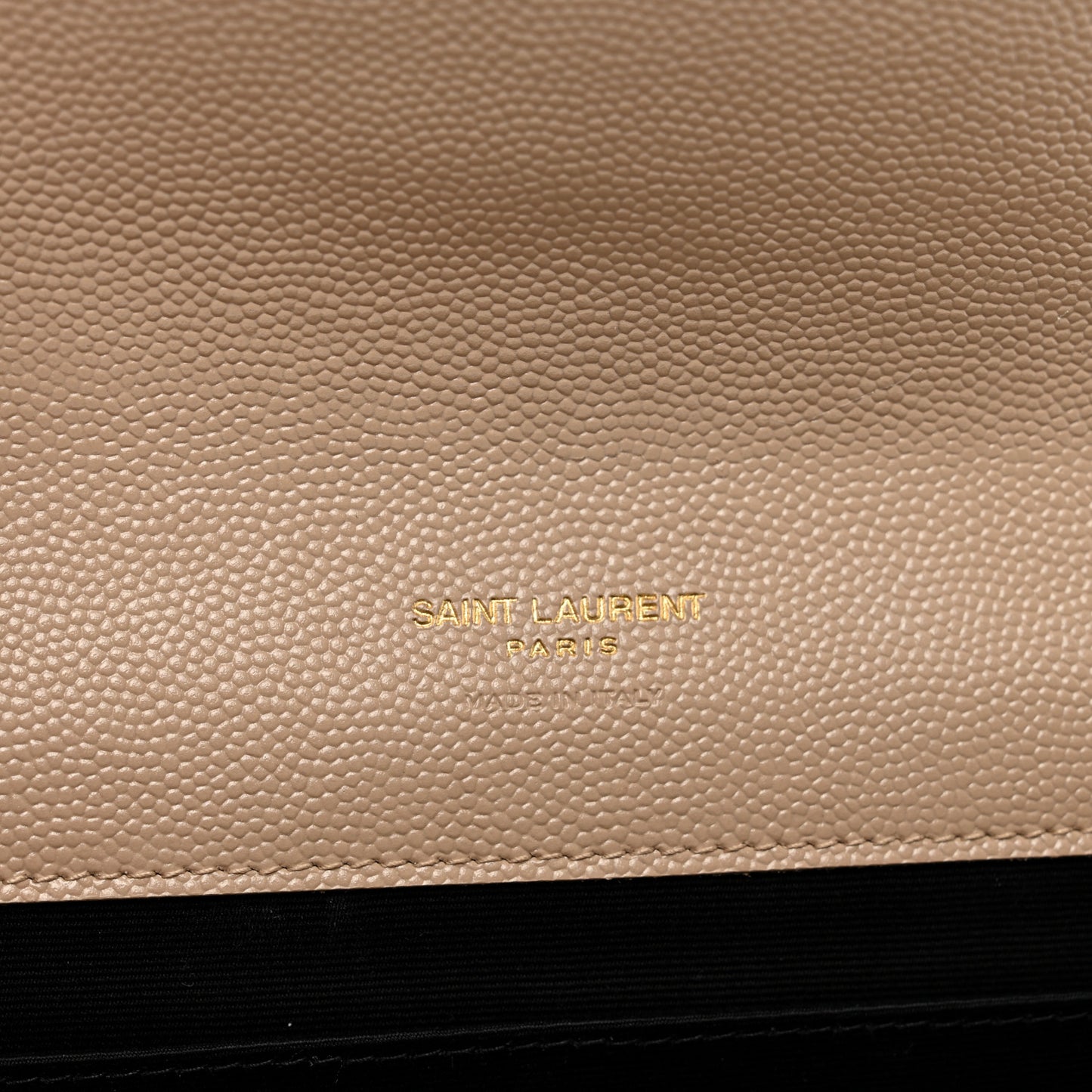 Grain De Poudre Matelasse Chevron Monogram Envelope Clutch Dark Beige