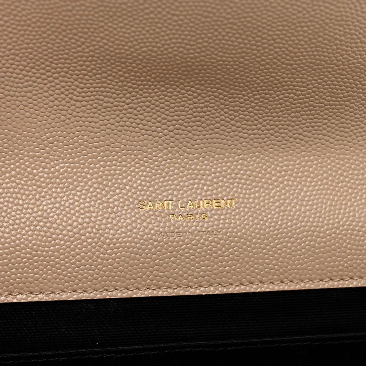 Saint Laurent Grain De Poudre Matelasse Chevron Monogram Envelope Clutch Dark Beige 6 of 8
