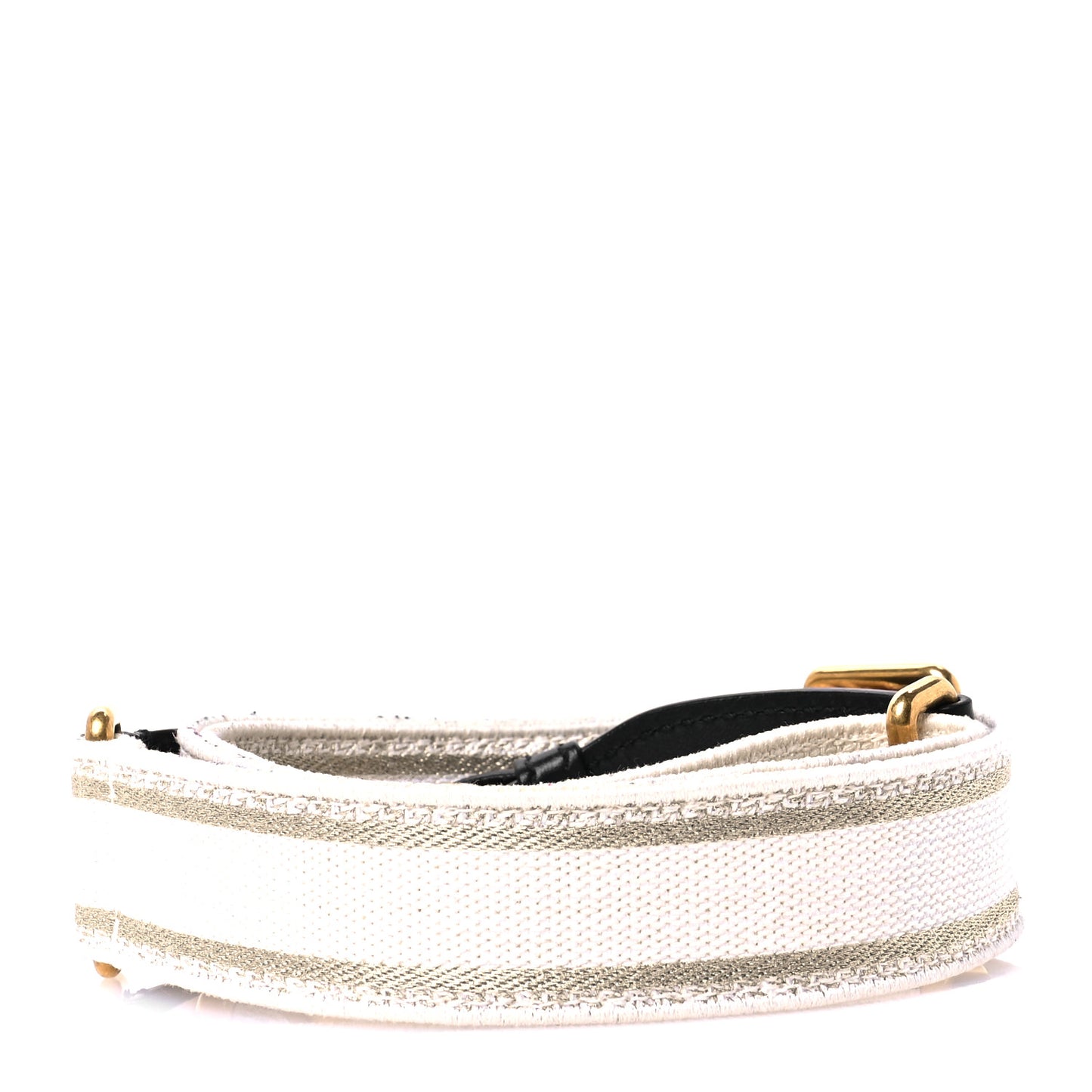 Canvas Embroidered Shoulder Strap Beige