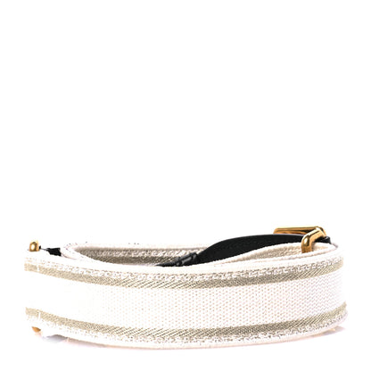 Christian Dior Canvas Embroidered Shoulder Strap Beige 2 of 4