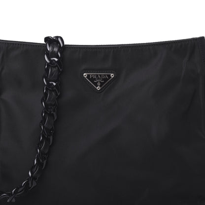 Prada Tessuto Nylon Chain Shoulder Bag Black 6 of 8