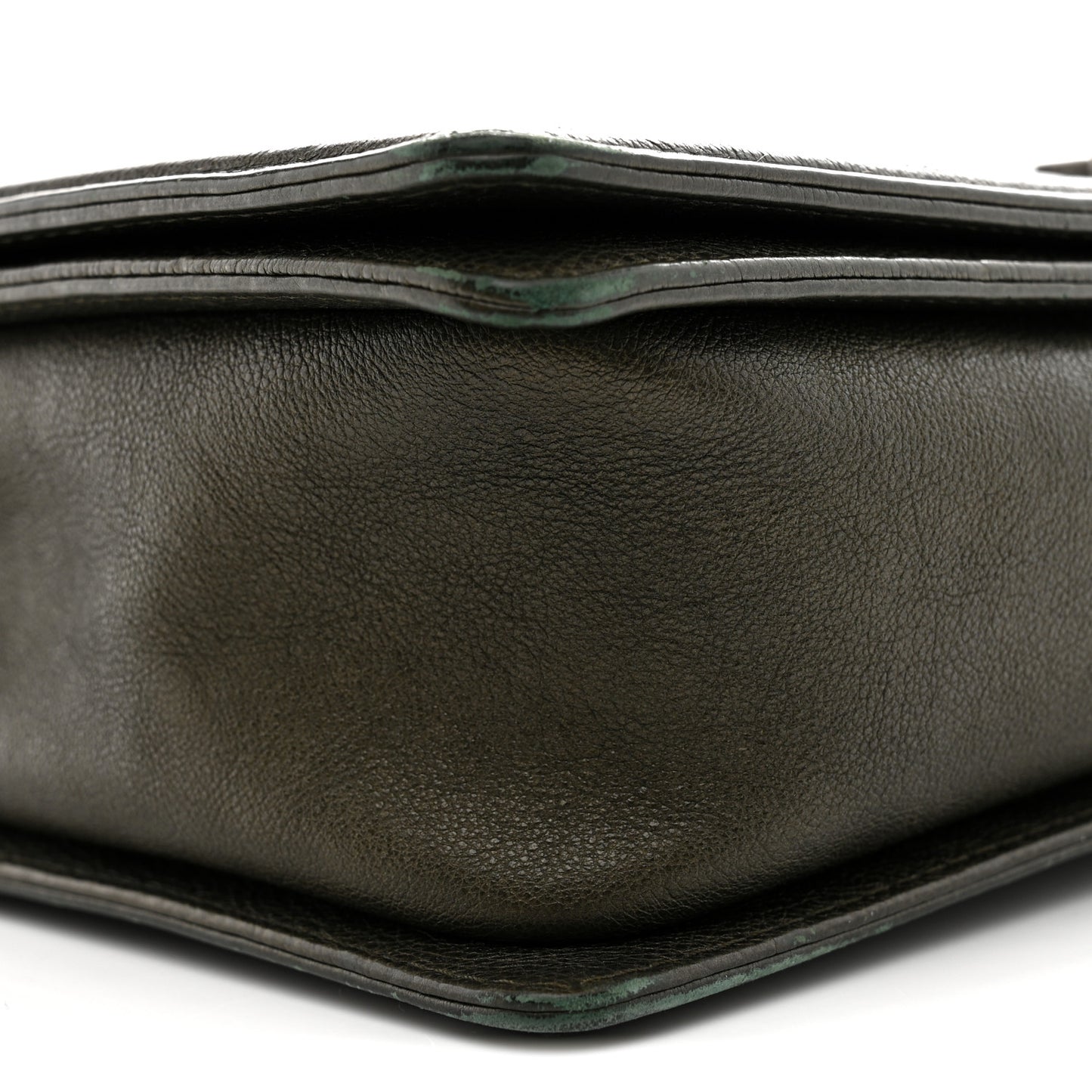 Calfskin Quilted Large Boy Flap Green