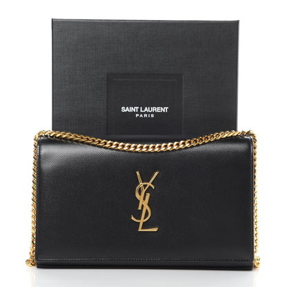 Saint Laurent Grain De Poudre Monogram Chain Wallet Black 12 of 12