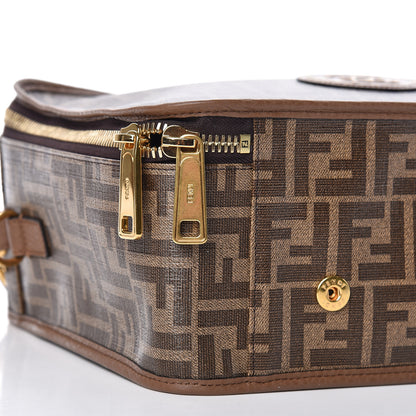 Fendi Glazed Fabric FF 1974 Karligraphy Small Travel Bag Mogano Panna 9 of 10