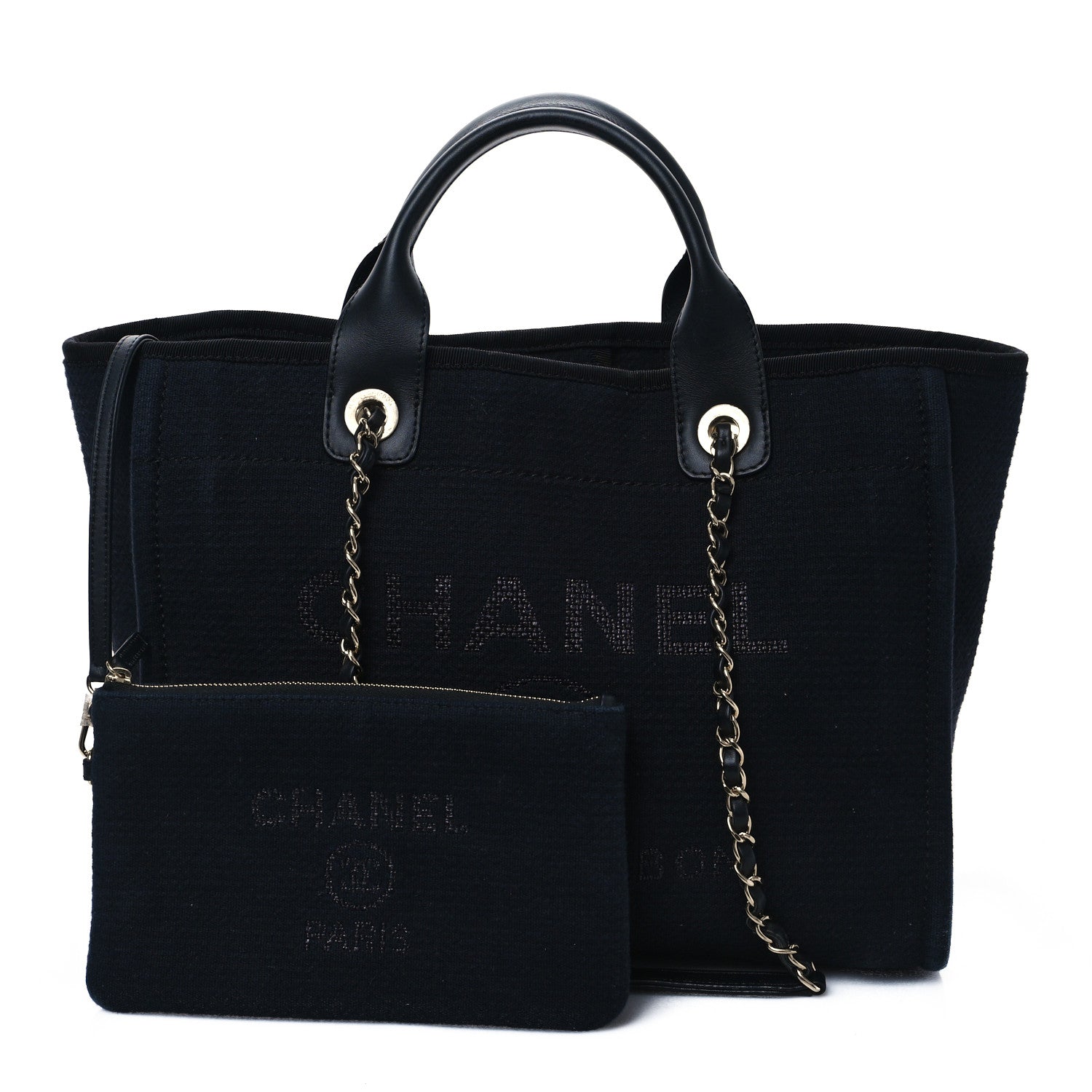 Chanel Mixed Fibers Medium Deauville Tote Black 3 of 10