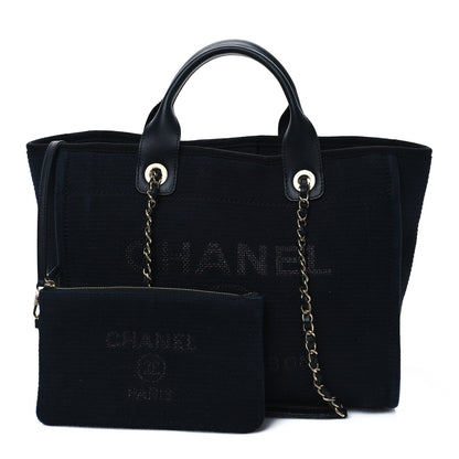 Chanel Mixed Fibers Medium Deauville Tote Black 3 of 10