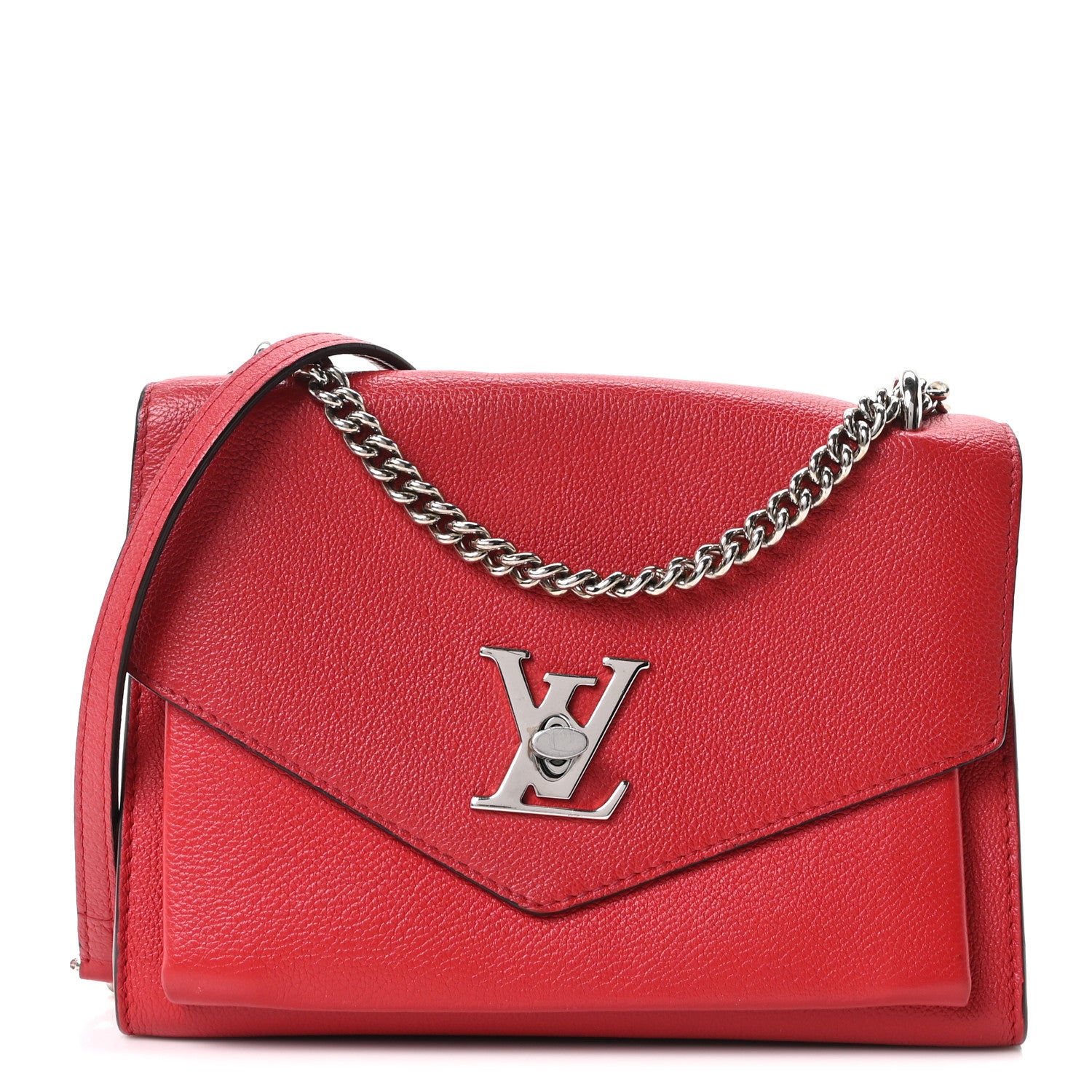 Louis Vuitton Soft Calfskin My Lockme Chain Bag BB Poppy 1 of 9