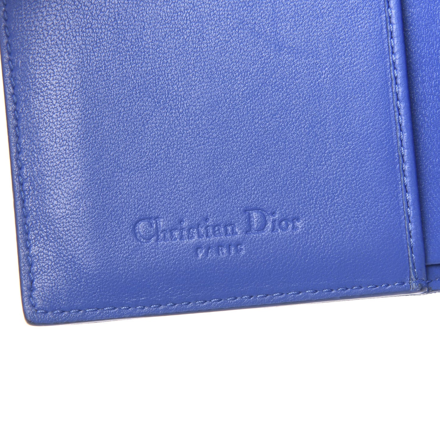 Lambskin Cannage Lady Dior Eden Wallet Blue