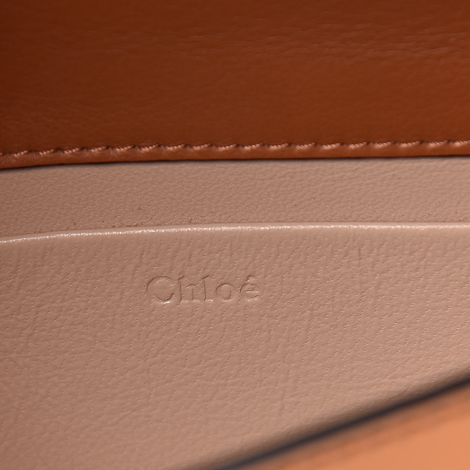 Chloe Spazzolato Sfumato Lambskin Calfskin Small Nile Bracelet Minaudiere Bag Caramel 6 of 10