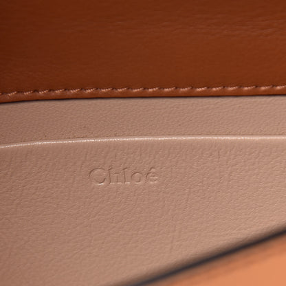 Chloe Spazzolato Sfumato Lambskin Calfskin Small Nile Bracelet Minaudiere Bag Caramel 6 of 10